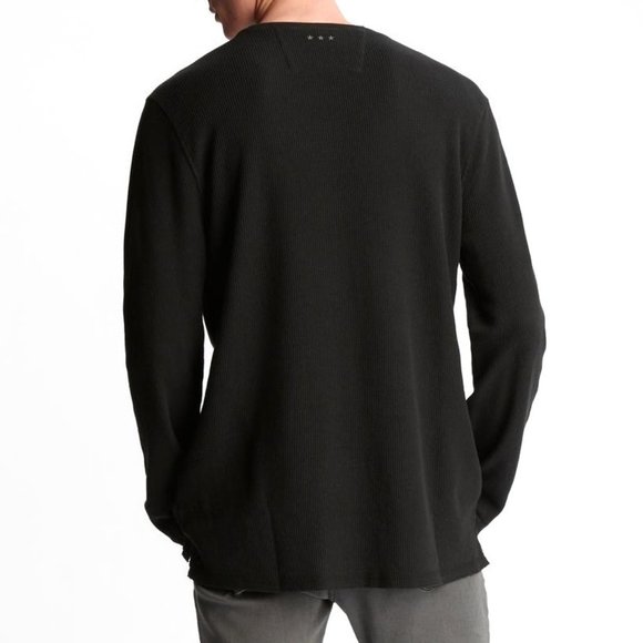 John Varvatos Peace Sign Roses Waffle Crew T-Shirt - Picture 4 of 5